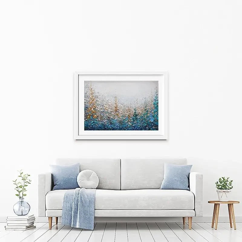 Into The Blue Framed Art Print Into The Blue Framed Art Print wall art product Nada Khatib