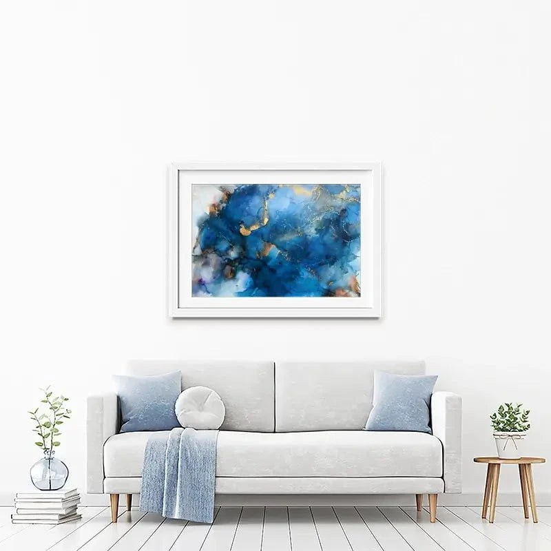 It's All Blue Framed Art Print It's All Blue Framed Art Print wall art product Violeta Allaberdieva