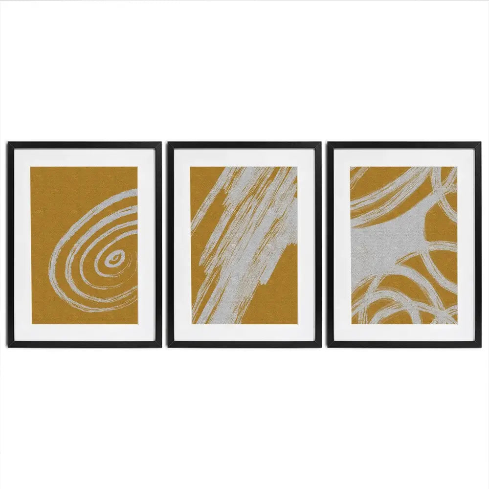 It Was All Yellow Framed Art Print Trio It Was All Yellow Framed Art Print Trio wall art product Yuli Saputra