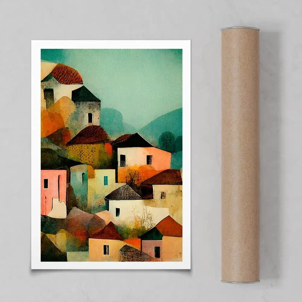 Italian Village Art Print Italian Village Art Print wall art product Treechild
