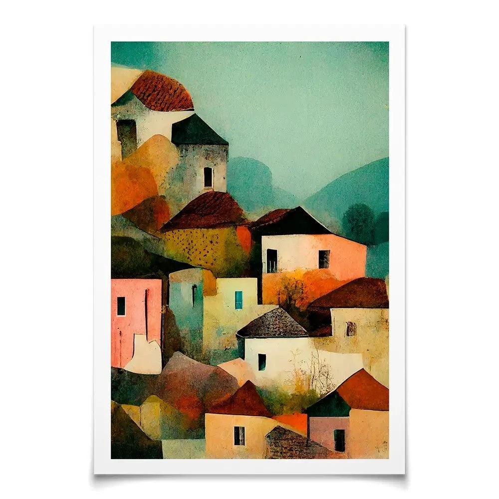 Italian Village Art Print Italian Village Art Print wall art product Treechild