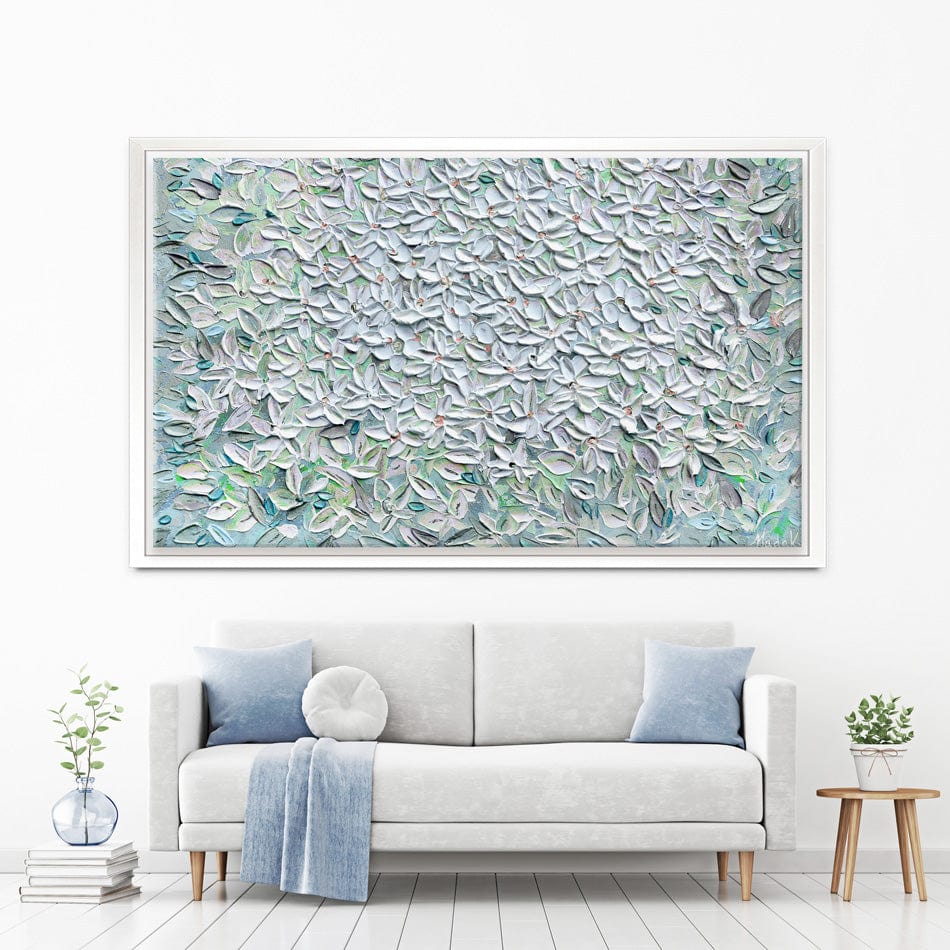 Jasmine Mint Green Canvas Print wall art product Expression By Nada