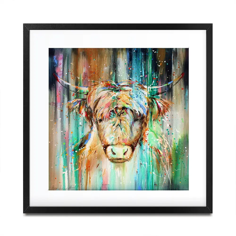 Jazzy Highland Cow Square Framed Art Print Jazzy Highland Cow Square Framed Art Print wall art product Studio Paint-Ing