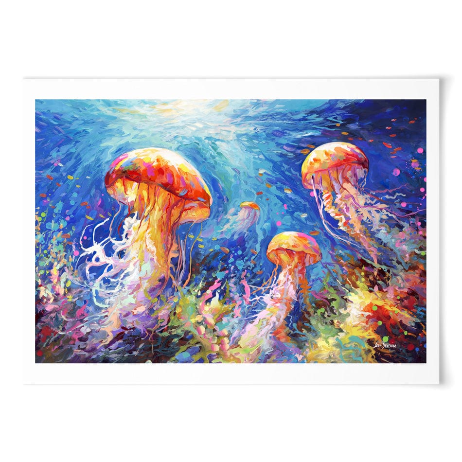 Jellyfish Serenade Art Print wall art product Leon Devenice