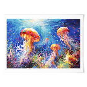 Jellyfish Serenade Art Print wall art product Leon Devenice