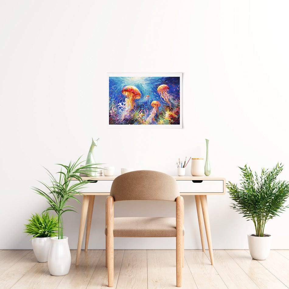 Jellyfish Serenade Art Print wall art product Leon Devenice