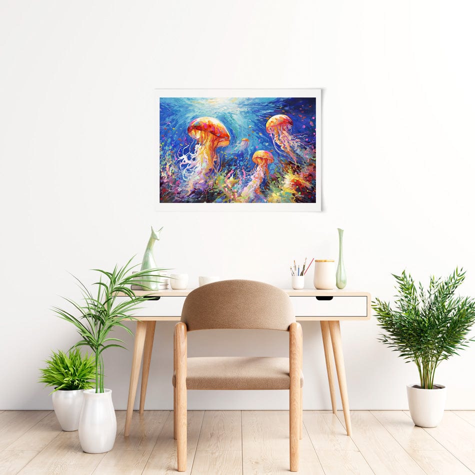Jellyfish Serenade Art Print wall art product Leon Devenice