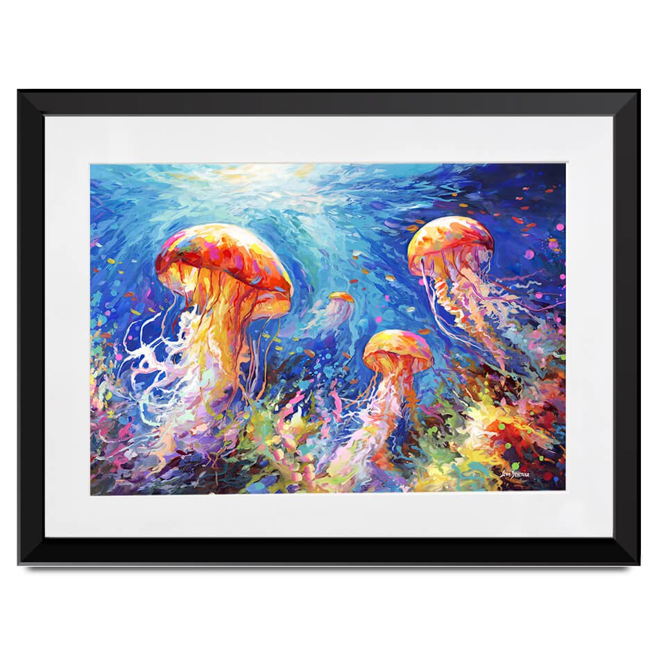 Jellyfish Serenade Framed Art Print Jellyfish Serenade Framed Art Print wall art product Leon Devenice