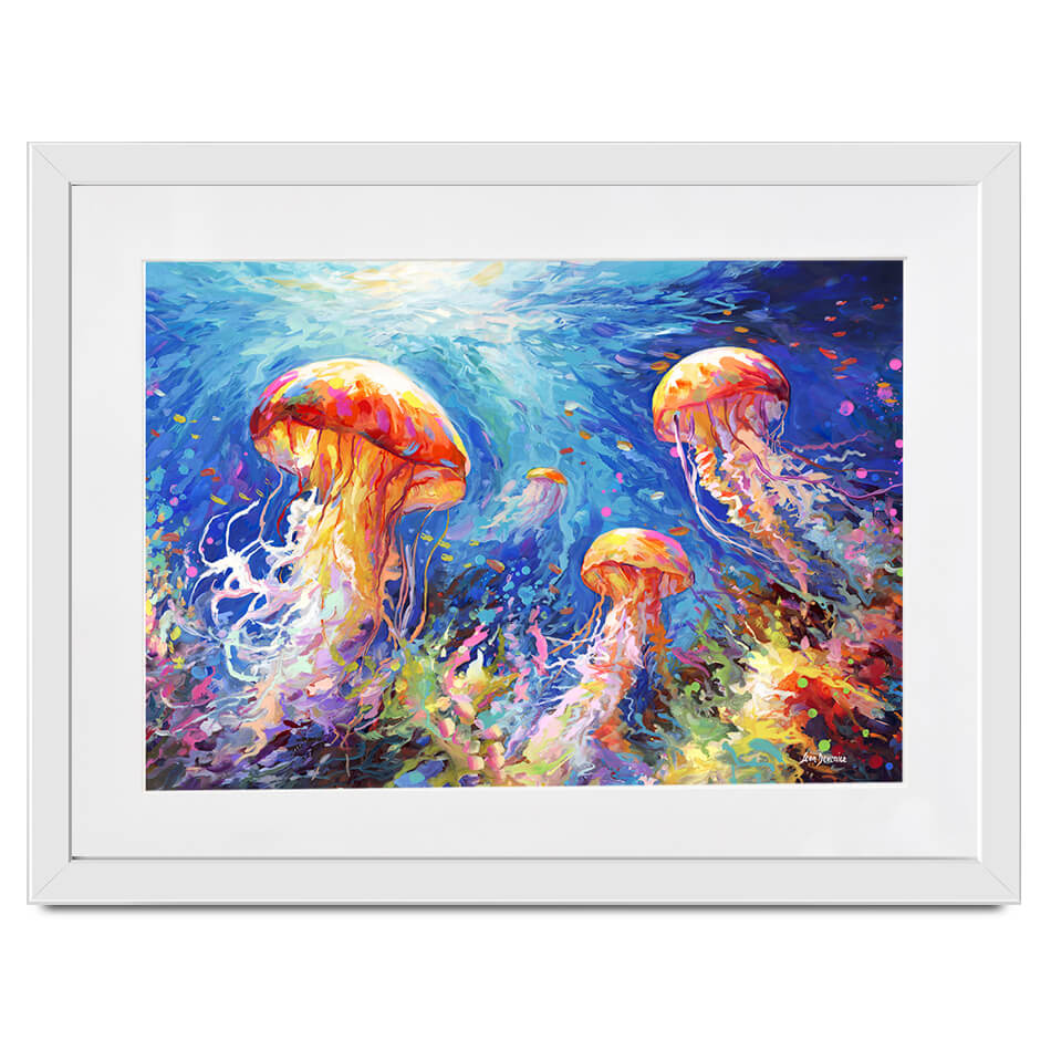 Jellyfish Serenade Framed Art Print Jellyfish Serenade Framed Art Print wall art product Leon Devenice