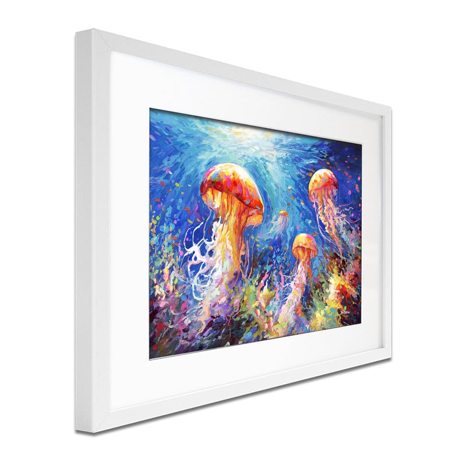 Jellyfish Serenade Framed Art Print wall art product Leon Devenice