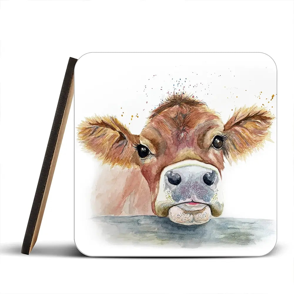 Jersey Cow Coaster Set Jersey Cow Coaster Set wall art product Karen Sutton