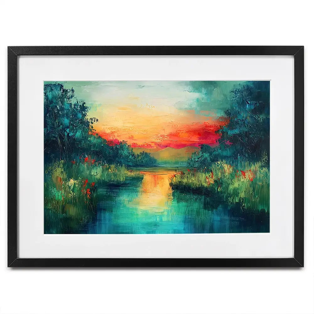 Jewel Tone Lake Framed Art Print Jewel Tone Lake Framed Art Print wall art product Gina Kelly - Independent