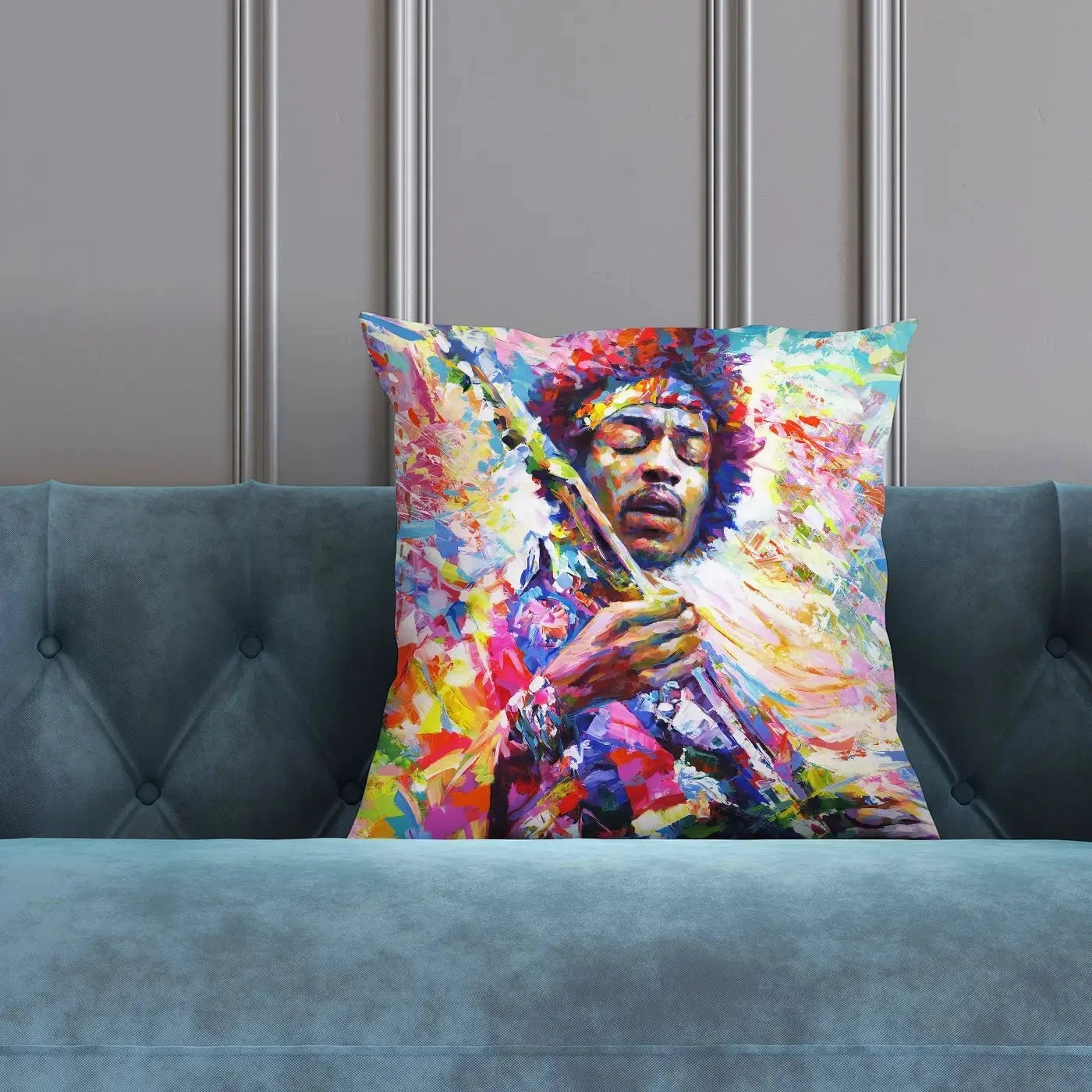 Jimi Hendrix Cushion Jimi Hendrix Cushion wall art product Leon Devenice