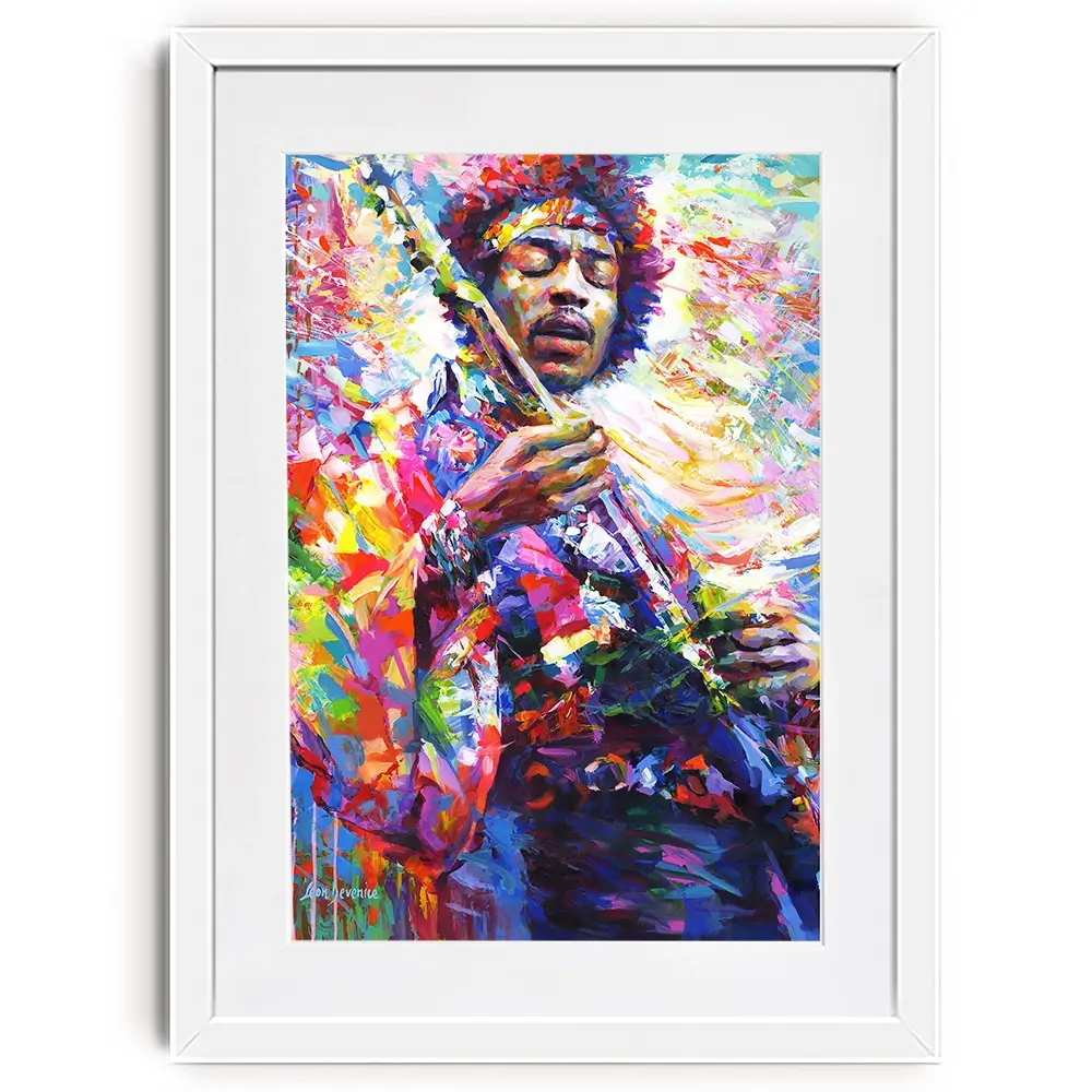 Jimi Hendrix Framed Art Print Jimi Hendrix Framed Art Print wall art product Leon Devenice