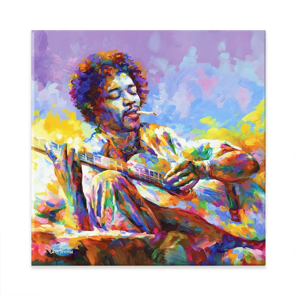 Jimi Hendrix Guitar Square Canvas Print Jimi Hendrix Guitar Square Canvas Print wall art product Leon Devenice