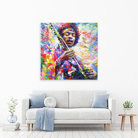 Jimi Hendrix Square Canvas Print wall art product Leon Devenice