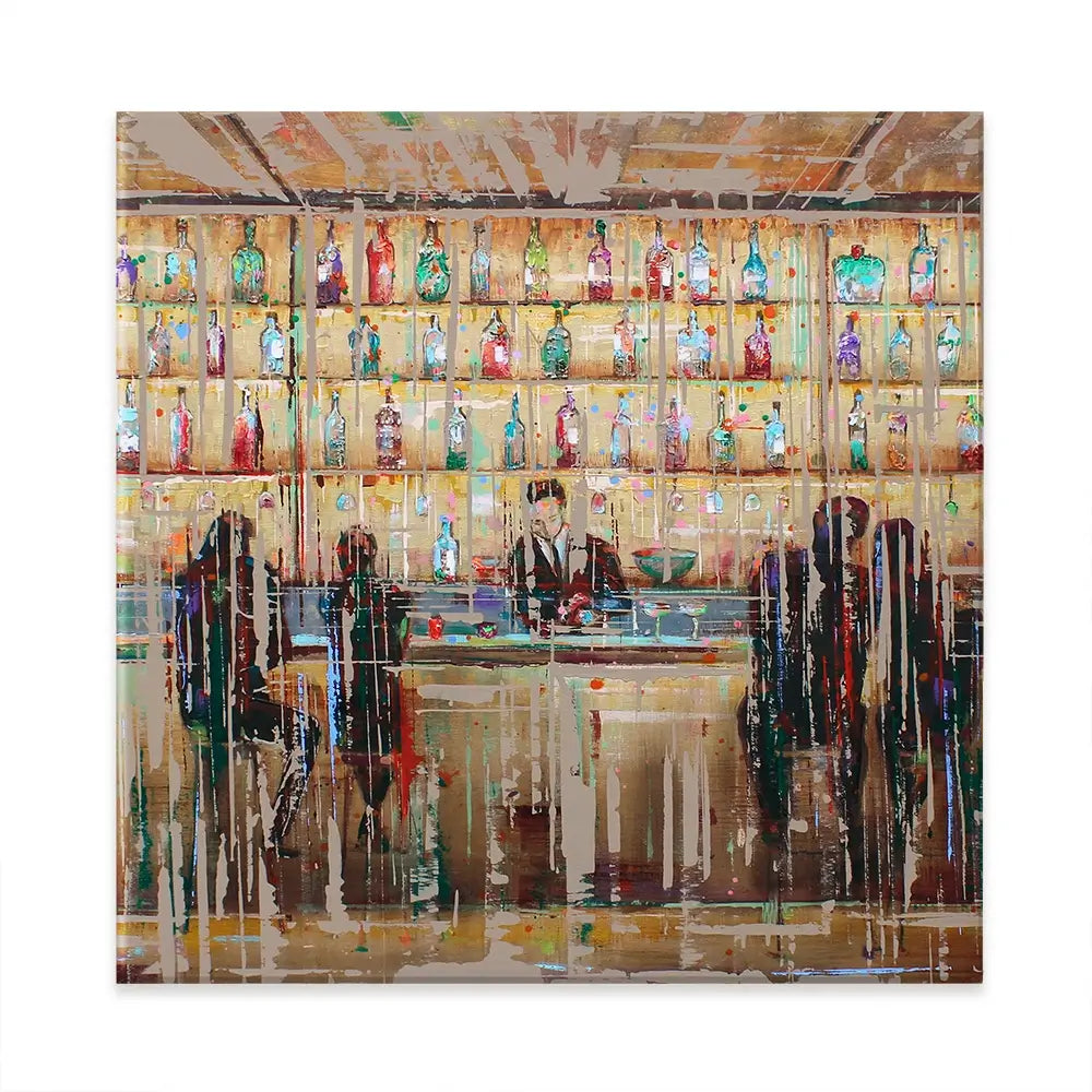 Just Another Cocktail Bar Square Canvas Print Just Another Cocktail Bar Square Canvas Print wall art product Studio Paint-Ing