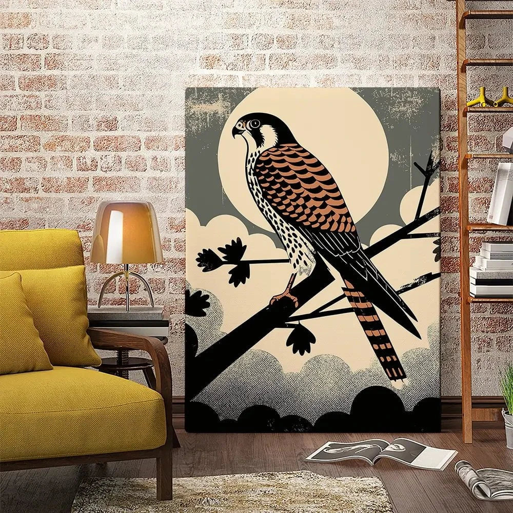 Kestrel Against The Moon Canvas Print Kestrel Against The Moon Canvas Print wall art product P & M Print Gallery