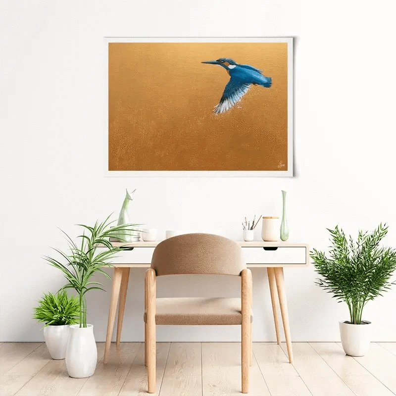 Kingfisher In Flight Art Print Kingfisher In Flight Art Print wall art product Laure Bury