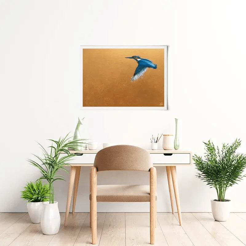 Kingfisher In Flight Art Print Kingfisher In Flight Art Print wall art product Laure Bury