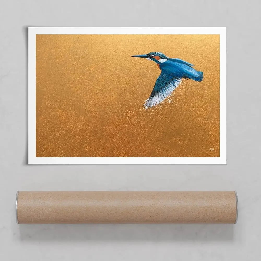 Kingfisher In Flight Art Print Kingfisher In Flight Art Print wall art product Laure Bury
