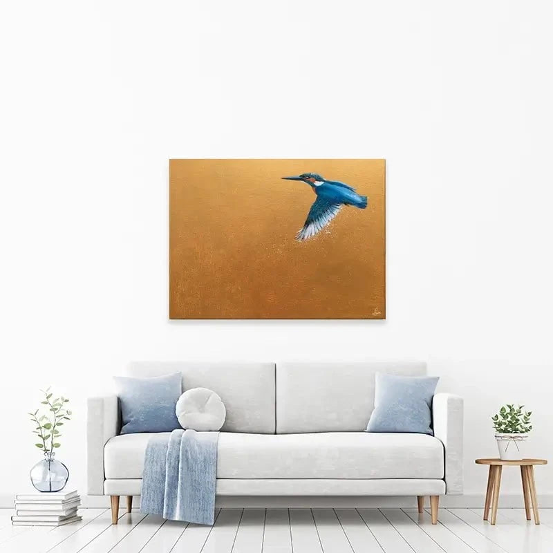 Kingfisher In Flight Canvas Print Kingfisher In Flight Canvas Print wall art product Laure Bury
