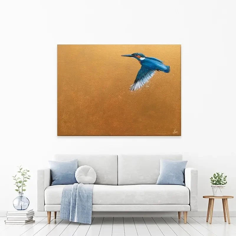 Kingfisher In Flight Canvas Print Kingfisher In Flight Canvas Print wall art product Laure Bury
