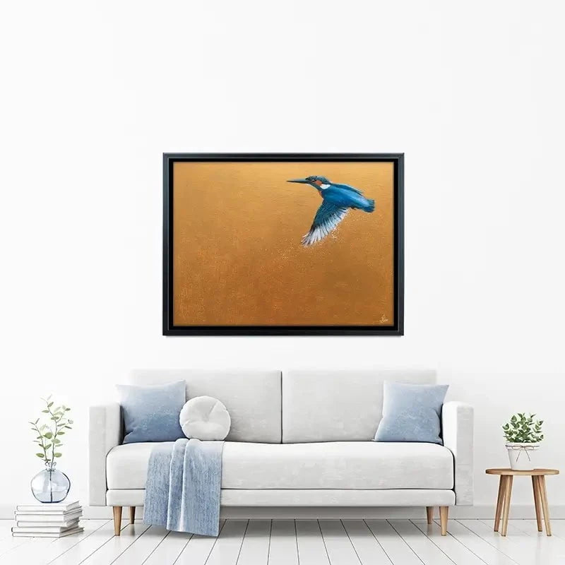 Kingfisher In Flight Canvas Print Kingfisher In Flight Canvas Print wall art product Laure Bury