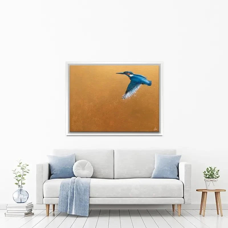 Kingfisher In Flight Canvas Print Kingfisher In Flight Canvas Print wall art product Laure Bury