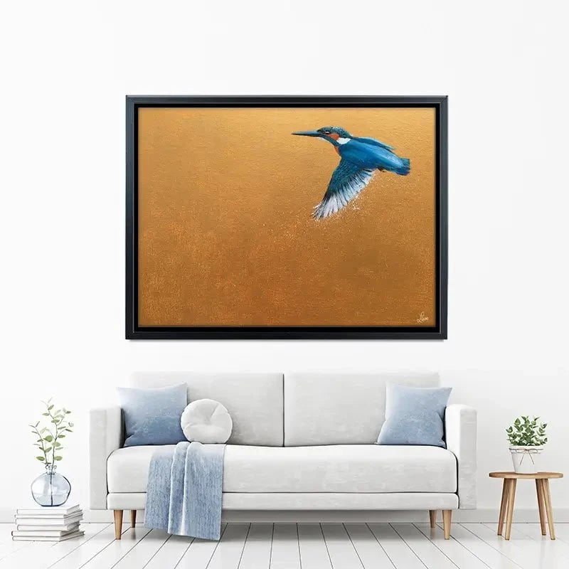 Kingfisher In Flight Canvas Print Kingfisher In Flight Canvas Print wall art product Laure Bury