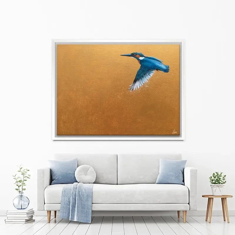 Kingfisher In Flight Canvas Print Kingfisher In Flight Canvas Print wall art product Laure Bury