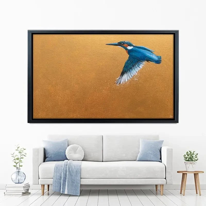 Kingfisher In Flight Canvas Print Kingfisher In Flight Canvas Print wall art product Laure Bury