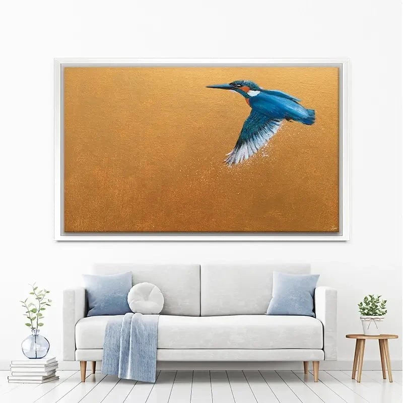 Kingfisher In Flight Canvas Print Kingfisher In Flight Canvas Print wall art product Laure Bury