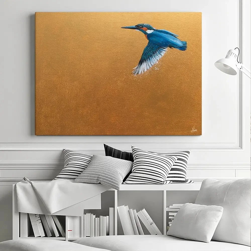 Kingfisher In Flight Canvas Print Kingfisher In Flight Canvas Print wall art product Laure Bury