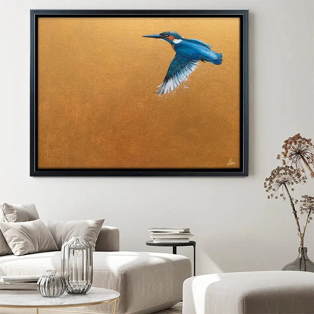 Kingfisher In Flight Canvas Print Kingfisher In Flight Canvas Print wall art product Laure Bury
