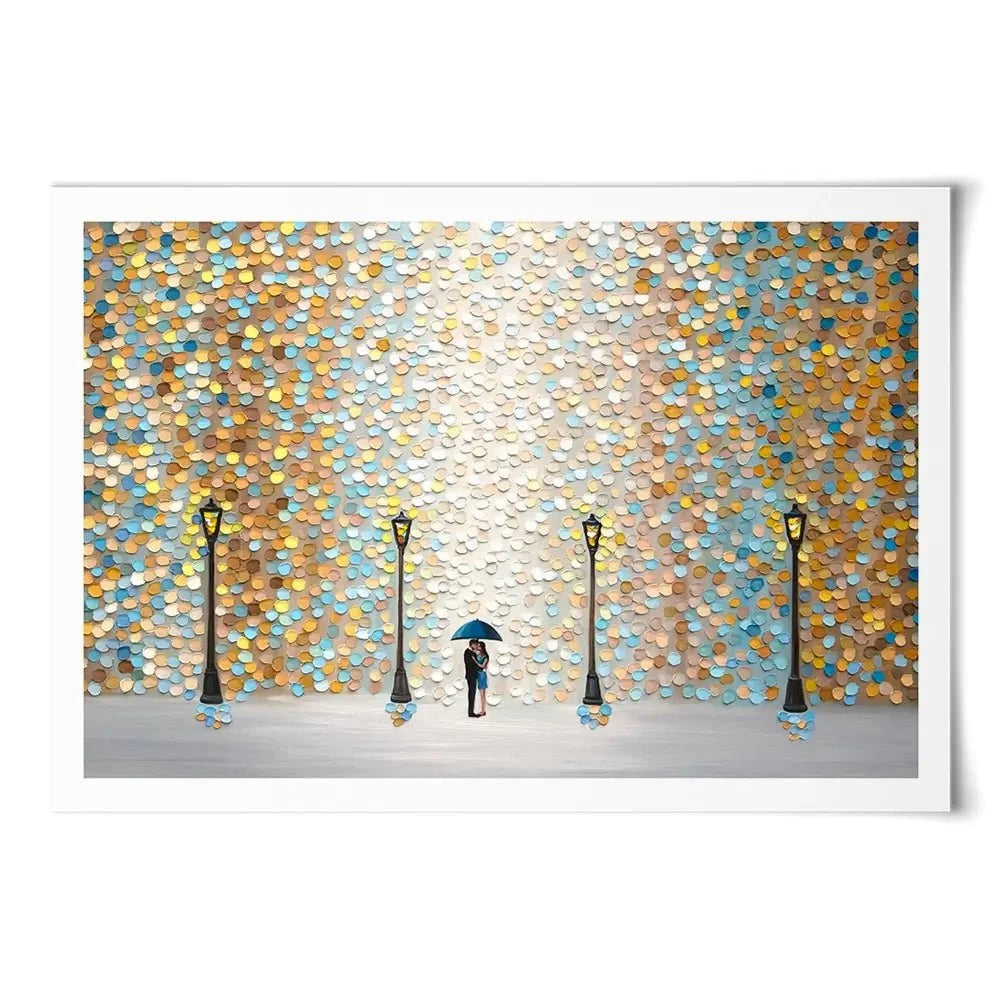 Kiss Under The Golden Rain Art Print Kiss Under The Golden Rain Art Print wall art product Ekaterina Ermilkina