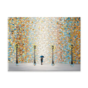 Kiss Under The Golden Rain Canvas Print Kiss Under The Golden Rain Canvas Print wall art product Ekaterina Ermilkina