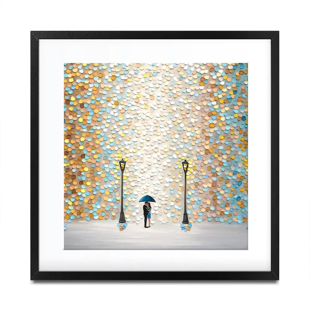 Kiss Under The Golden Rain Square Framed Art Print Kiss Under The Golden Rain Square Framed Art Print wall art product Ekaterina Ermilkina