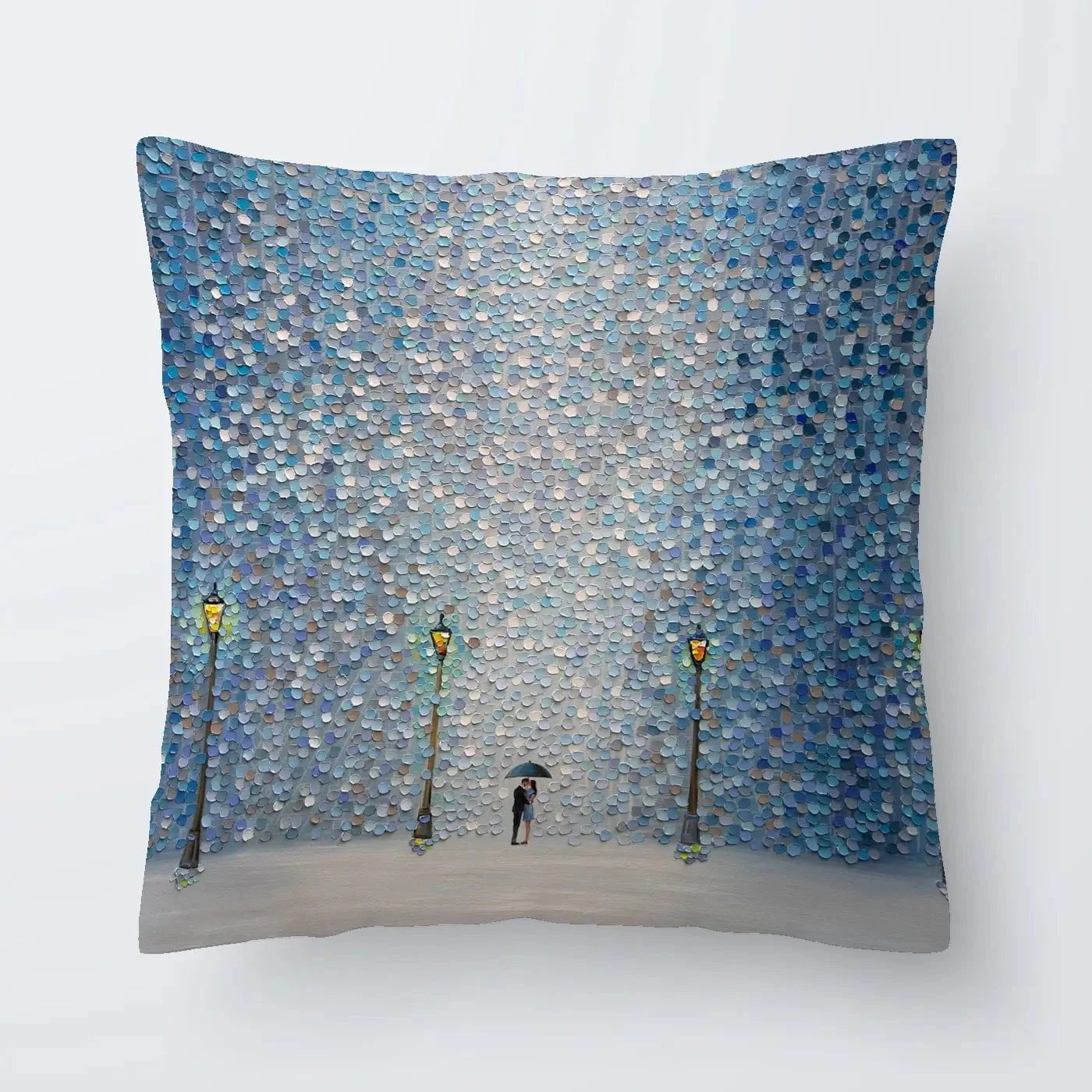 Kiss Under The Rain Cushion Kiss Under The Rain Cushion wall art product Ekaterina Ermilkina