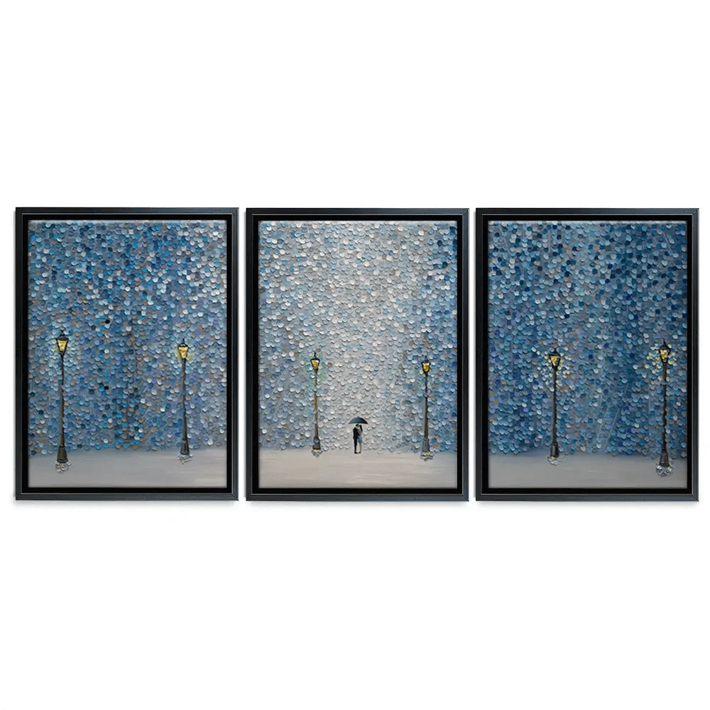 Kiss Under The Rain Trio Canvas Print Kiss Under The Rain Trio Canvas Print wall art product Ekaterina Ermilkina
