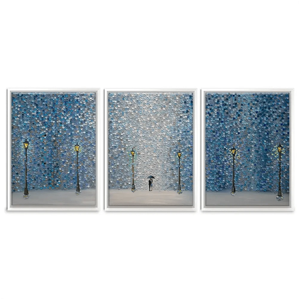 Kiss Under The Rain Trio Canvas Print Kiss Under The Rain Trio Canvas Print wall art product Ekaterina Ermilkina