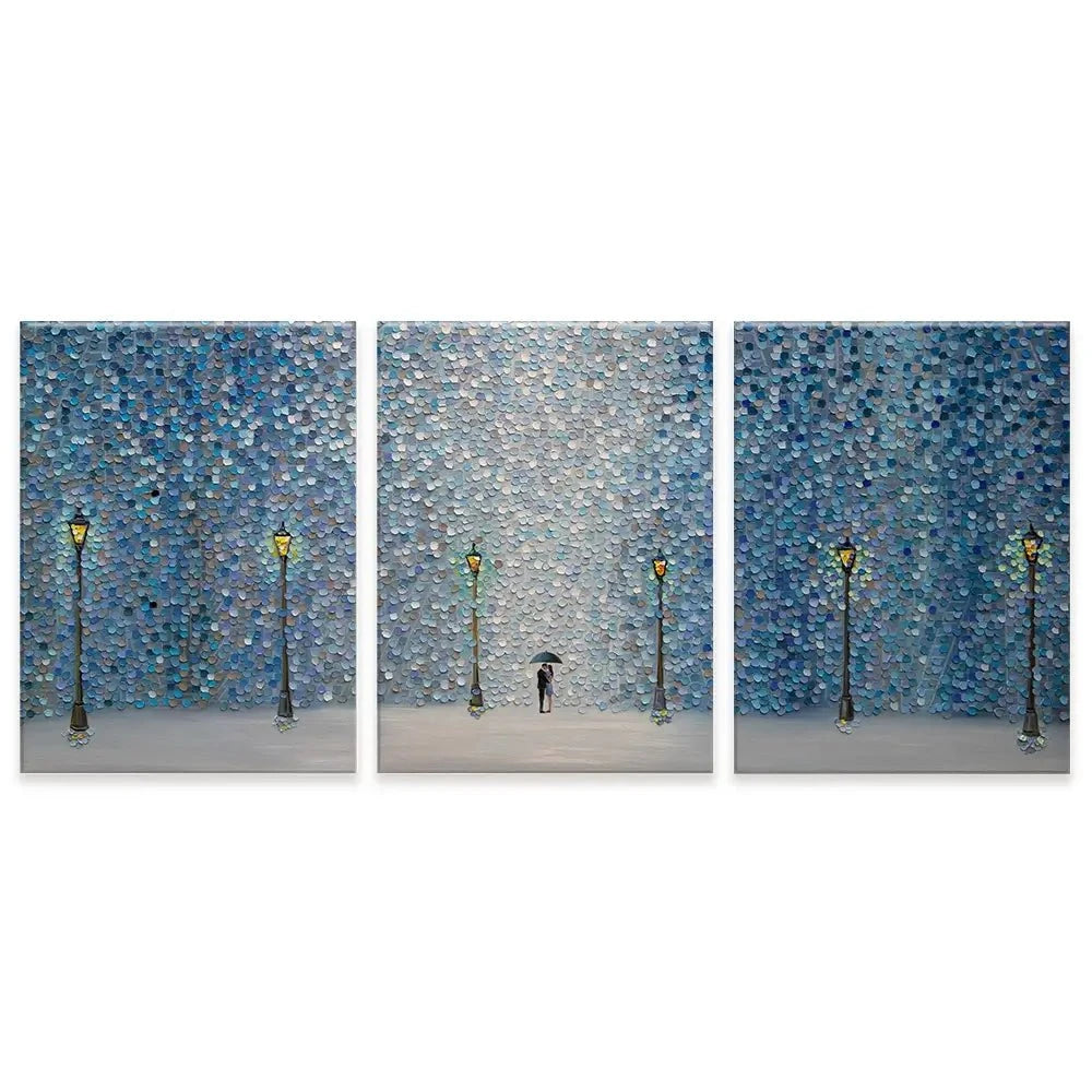 Kiss Under The Rain Trio Canvas Print Kiss Under The Rain Trio Canvas Print wall art product Ekaterina Ermilkina