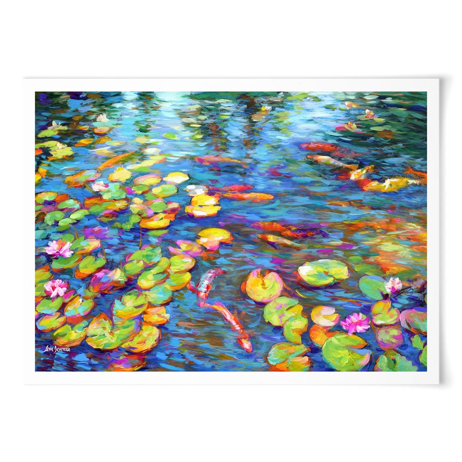 Koi Fish and Water Lillies Art Print wall art product / Shutterstock