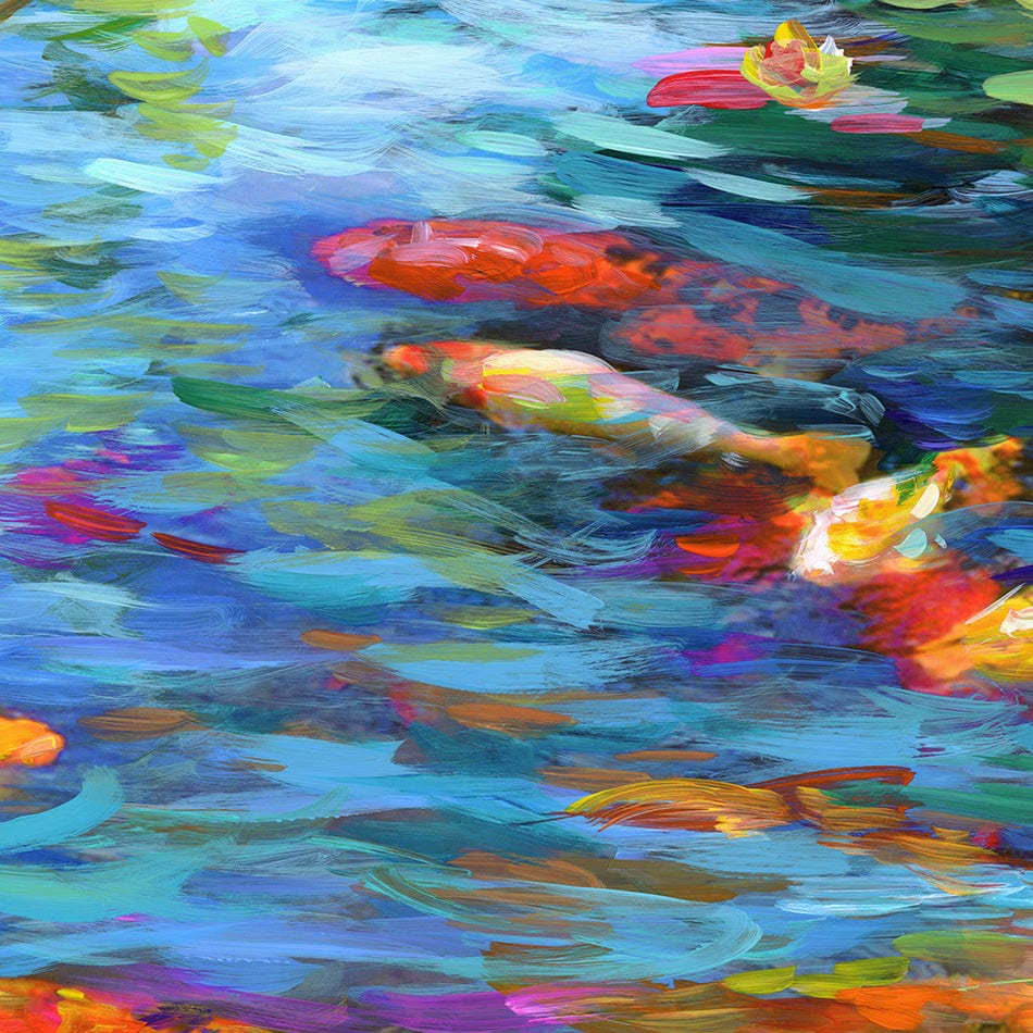 Koi Fish and Water Lillies Art Print wall art product / Shutterstock