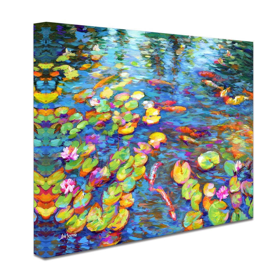 Koi Fish And Water Lillies Canvas Print wall art product Leon Devenice