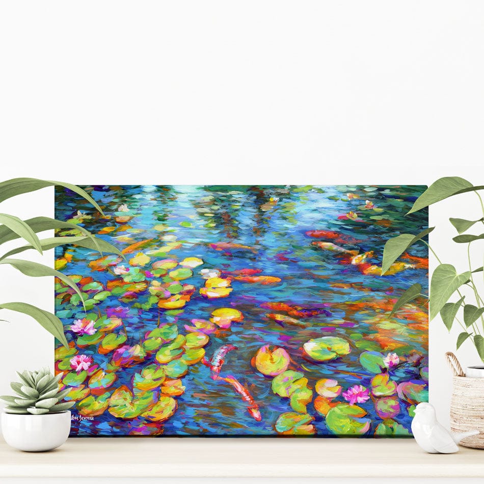 Koi Fish And Water Lillies Canvas Print wall art product Leon Devenice