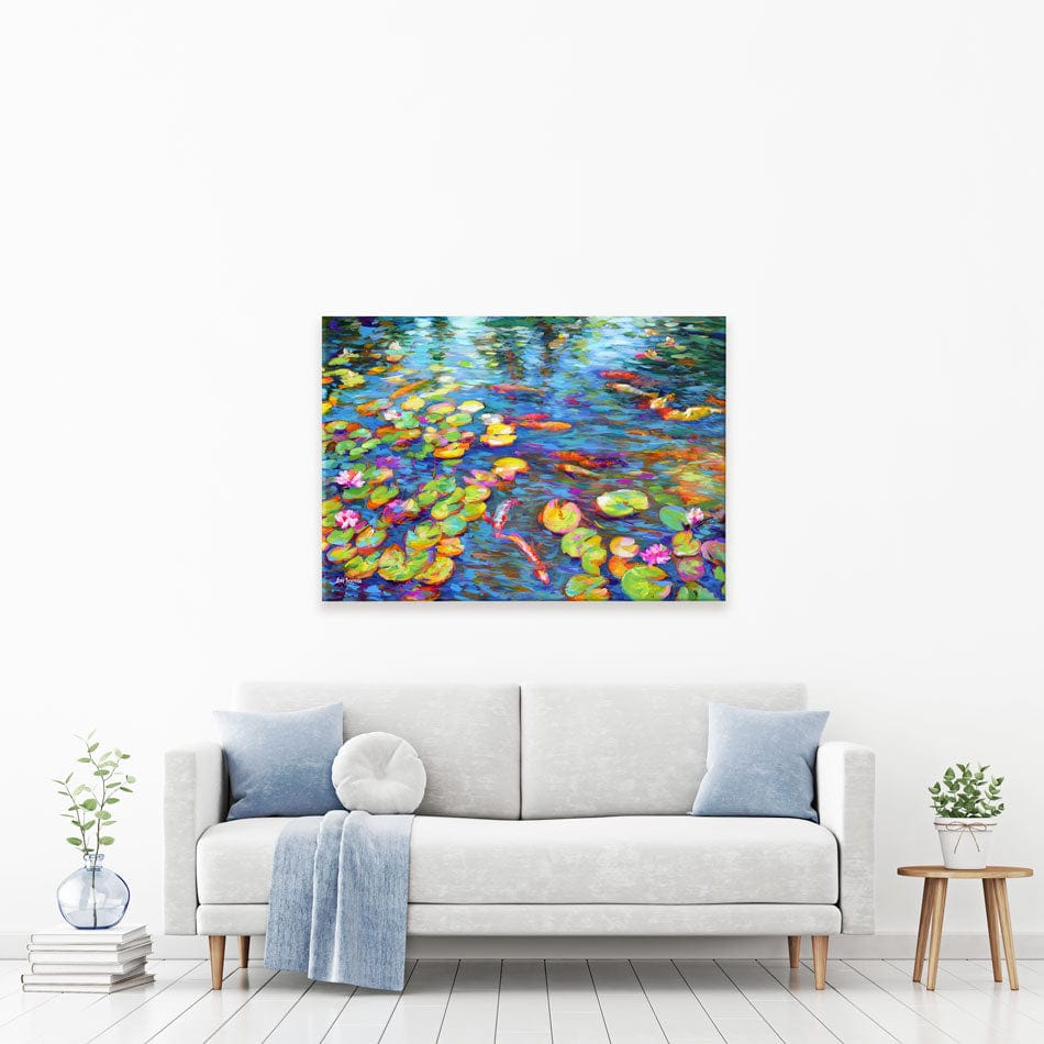 Koi Fish And Water Lillies Canvas Print wall art product Leon Devenice