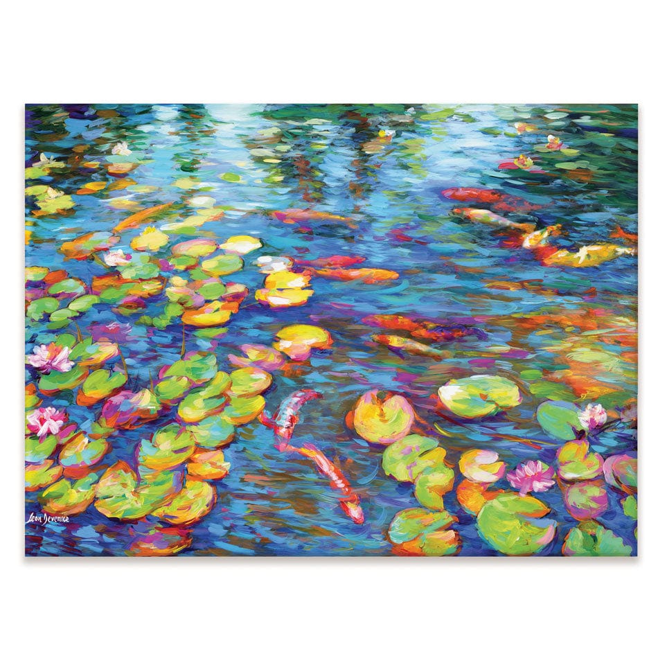 Koi Fish And Water Lillies Canvas Print wall art product Leon Devenice