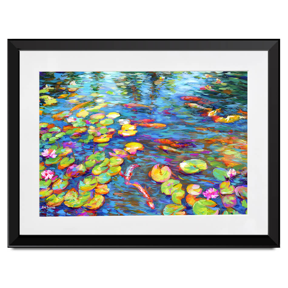 Koi Fish And Water Lillies Framed Art Print Koi Fish And Water Lillies Framed Art Print wall art product Leon Devenice