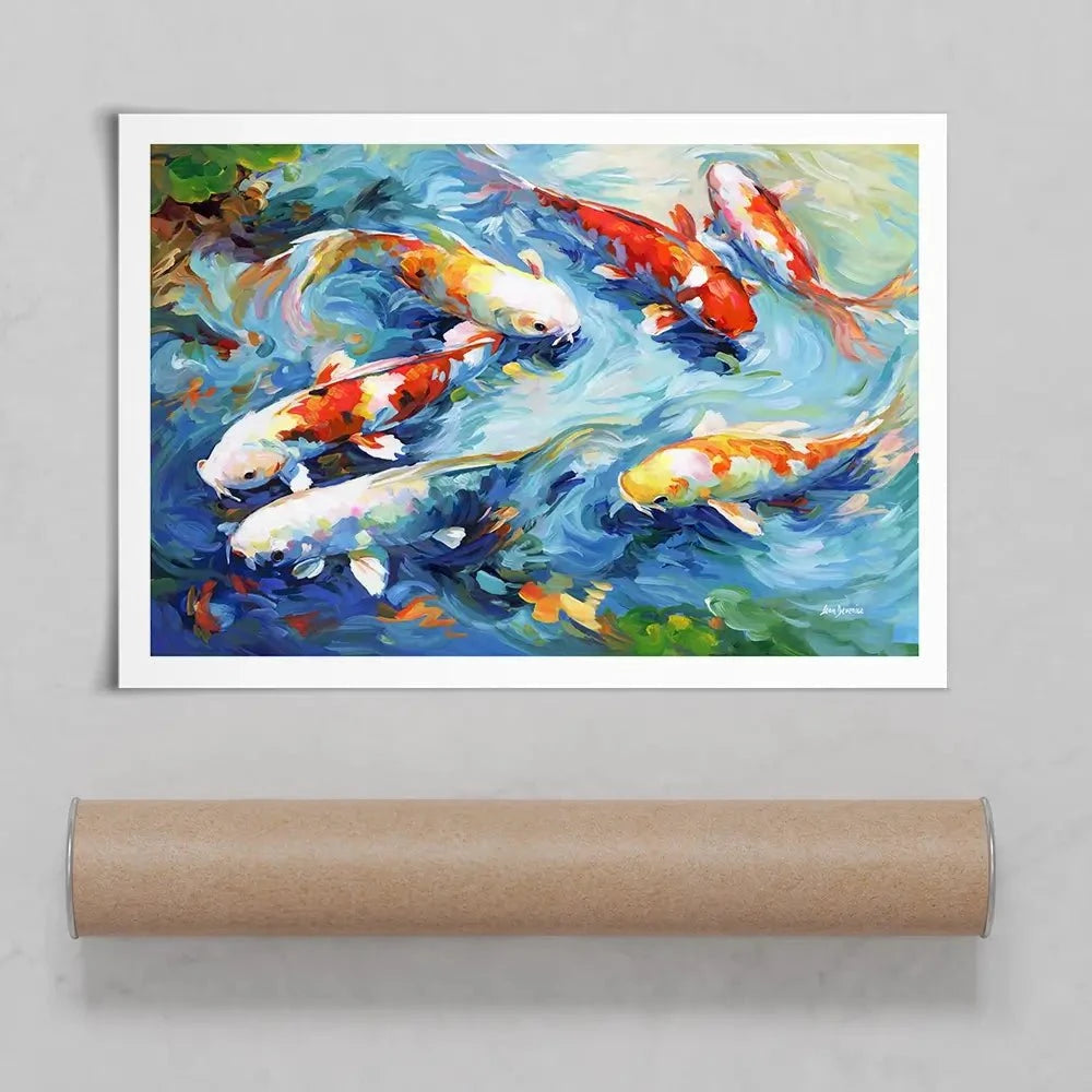 Koi Peaceful Glide Art Print Koi Peaceful Glide Art Print wall art product Leon Devenice